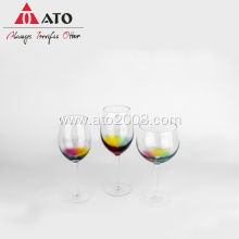 Spray colorful wine glass set